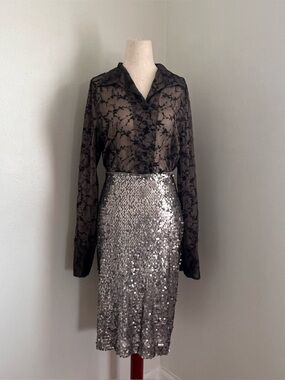 Express silver sequin midi dress. Party, holiday, cocktail, going out. Size: 8